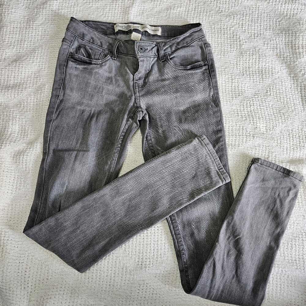 Charlotte Russe Extreme Skinny Jeans Womens Size 8 Gray Size 00